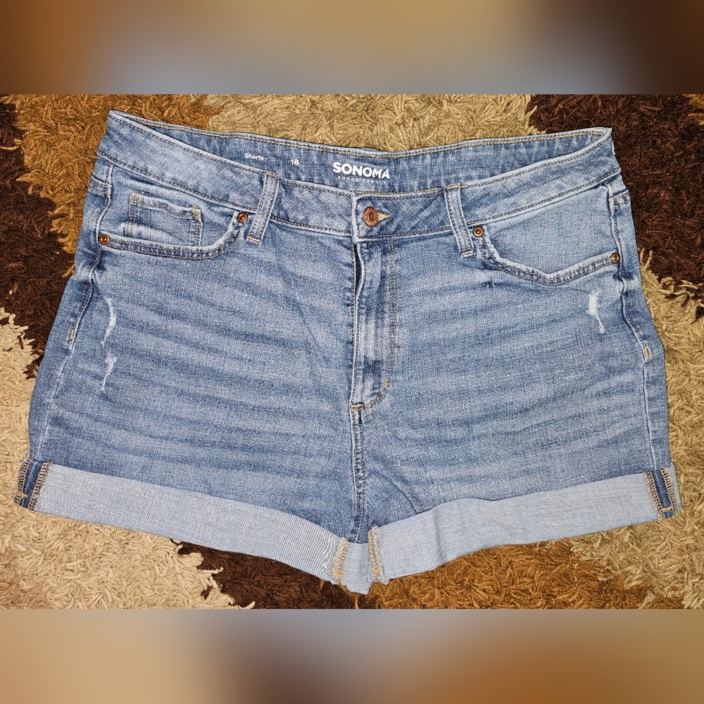 Sonoma Women's Jean Shorts - Light Blue